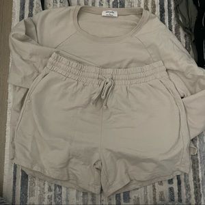 NEW beige sweater/shorts set
